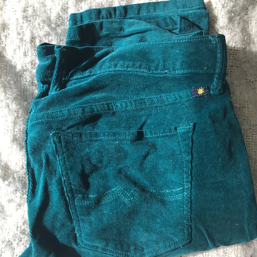 Lucky straight teal corduroy pant